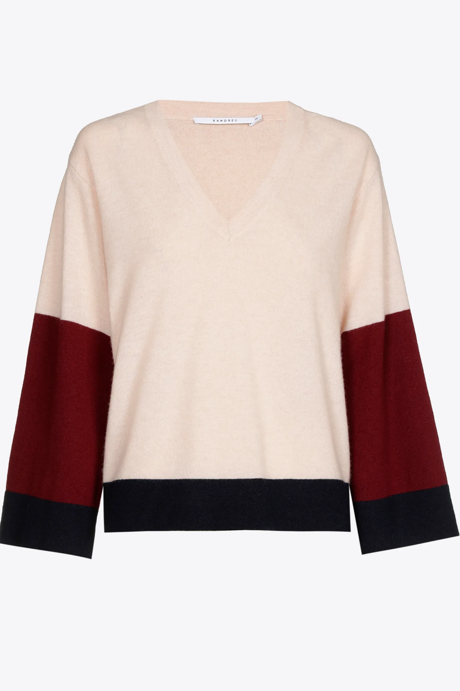 DAMES Xandres Colorblock pull met V-hals