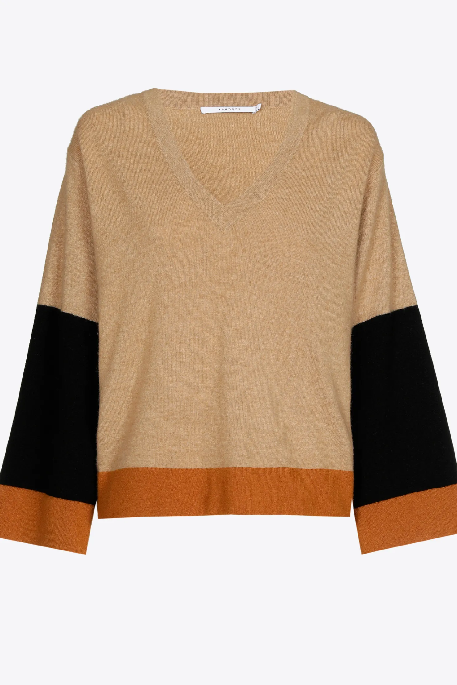 DAMES Xandres Colorblock pull met V-hals