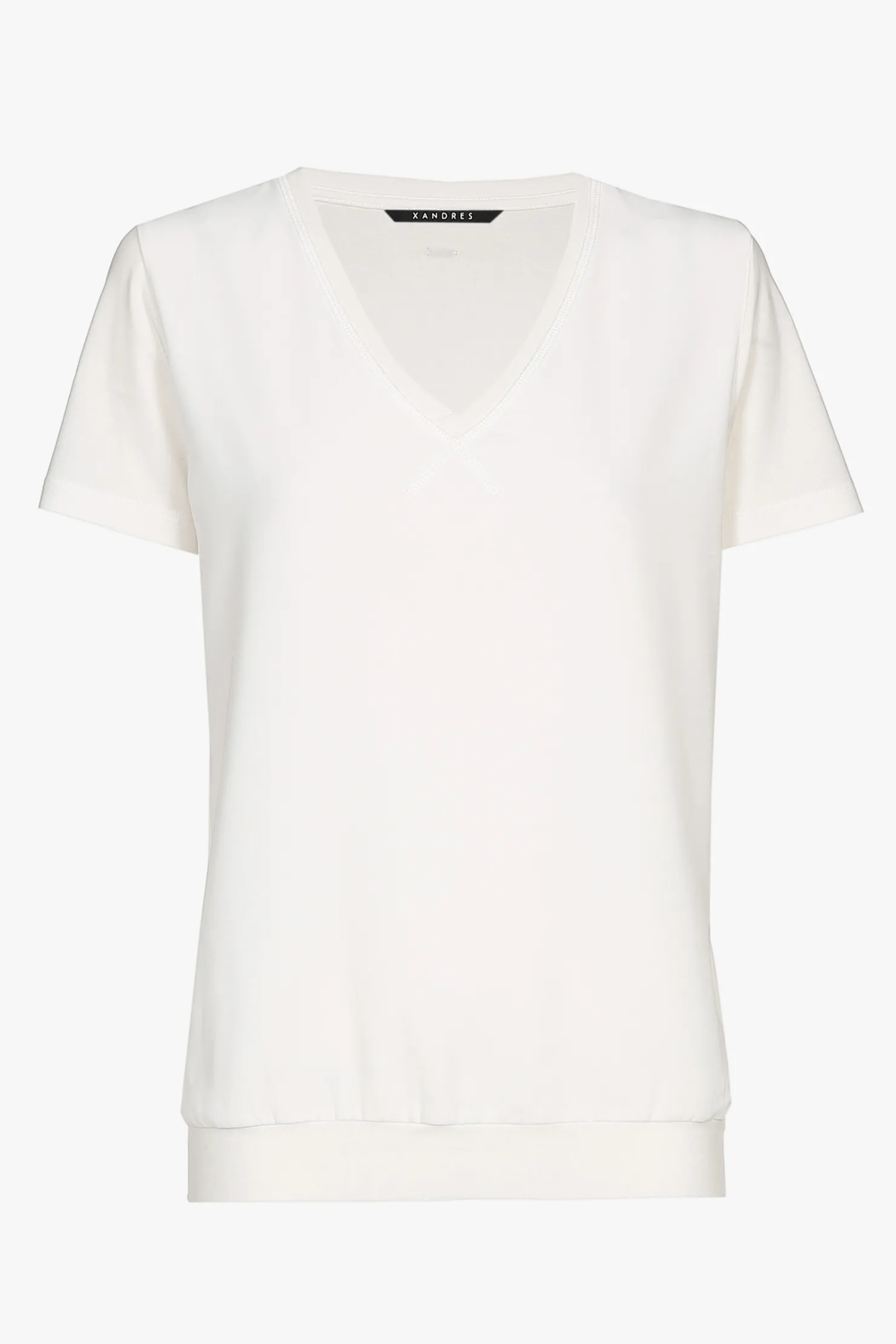 DAMES Xandres Ecru T-shirt met V-hals