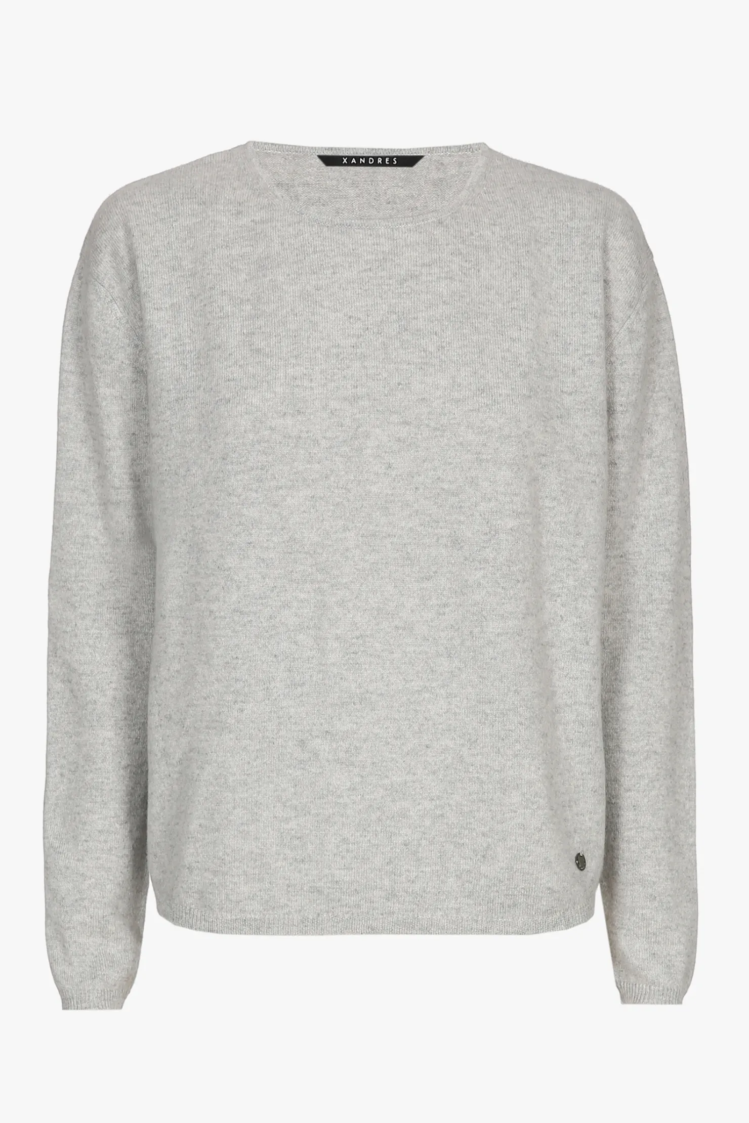 DAMES Xandres Grijze cashmere pull met ronde hals