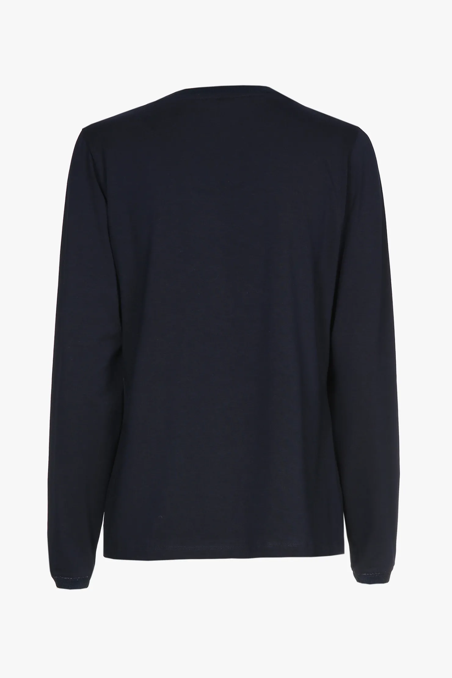 DAMES Xandres blauw T-shirt met V-hals en lange mouwen