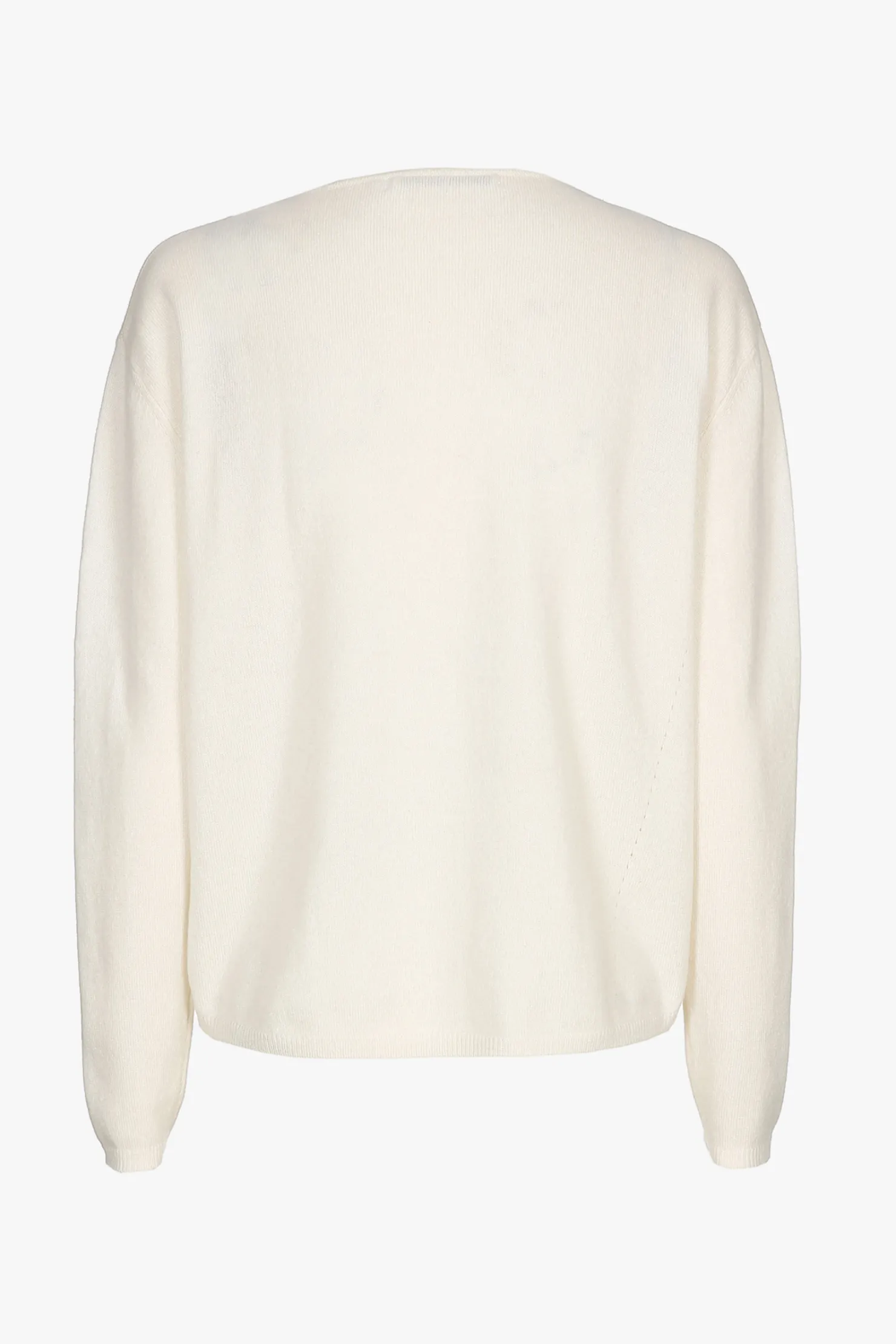 DAMES Xandres Witte cashmere pull met ronde hals