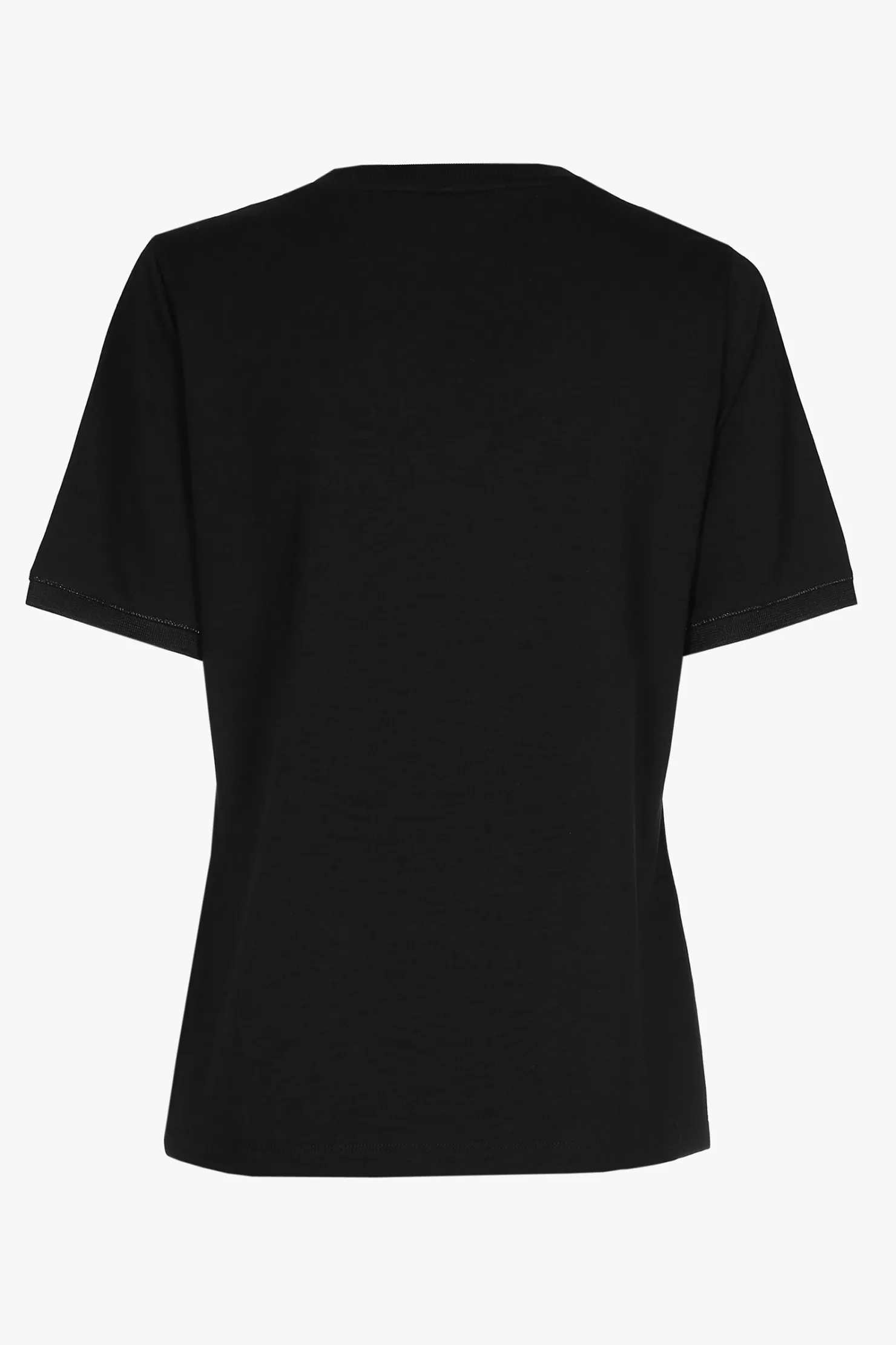 DAMES Xandres Zwart T-shirt met V-hals en korte mouwen