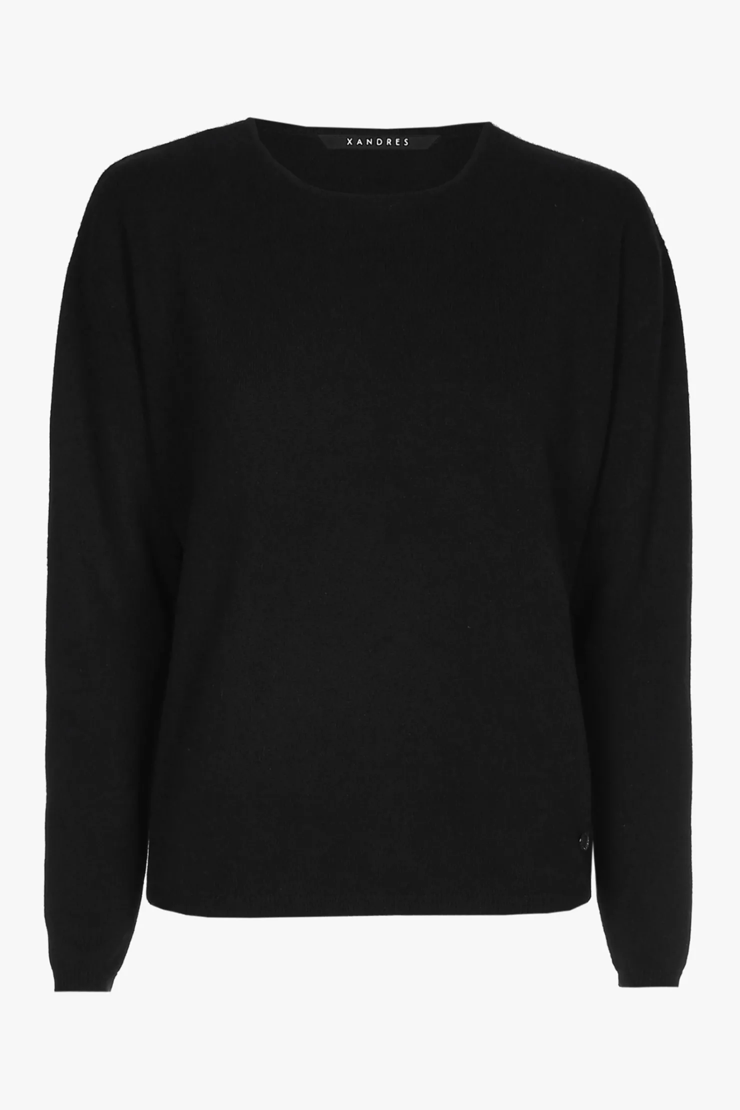 DAMES Xandres Zwarte cashmere pull met ronde hals